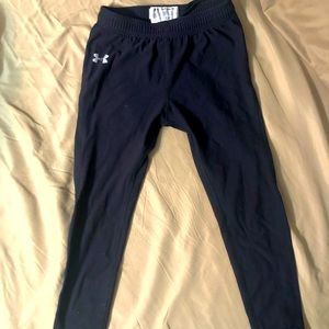 Youth large Under Armour black running tights